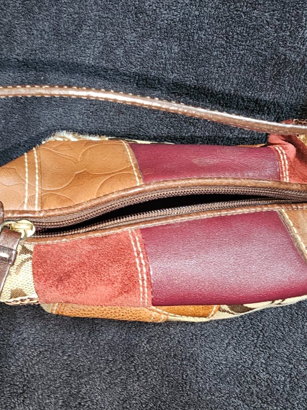 Vintage Coach Holiday Patchwork Demi Hobo Bag Y2K - Picture 10 of 12